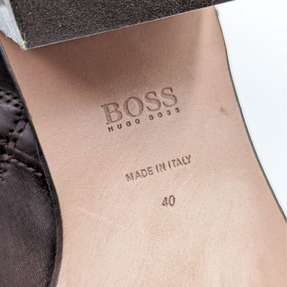 Hugo by Hugo Boss Women Silver Hardware Leather dressy Boots Size 9.5US EUR40 - Picture 10 of 12